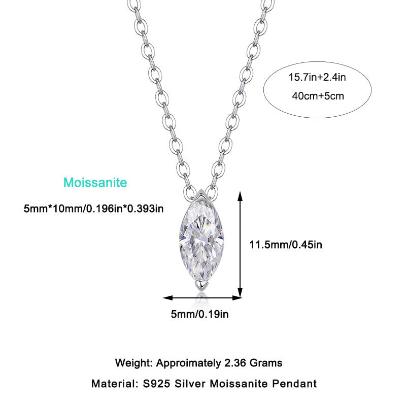 Moissanite Yis Style Horse Eye Pendant Necklace For Women
