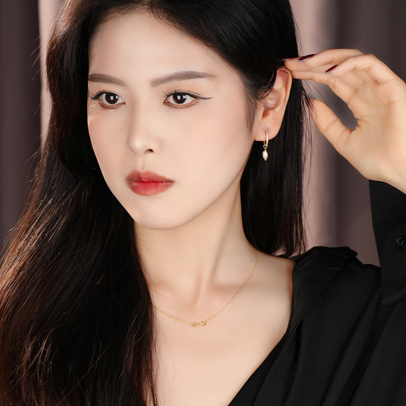 S925 Sterling Silver Light Luxury Ball Bead Earrings Series Women's Retro